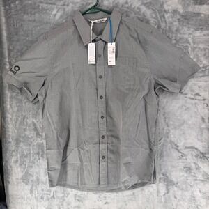 Travis Mathew critchfeild Men's Grey Short Sleeve Button Down Shirt  Size L